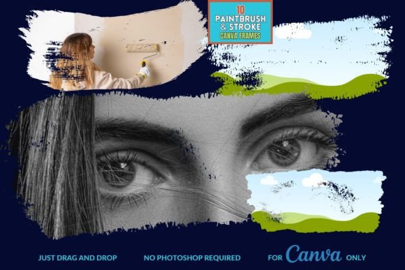 Artistic Brush Stroke Canva Frames: A Painterly Touch for Digital Design