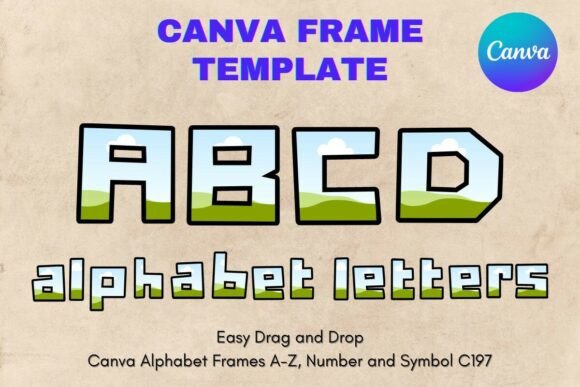 Canva Letters Frame Alphabet Template197: Your Sublimation Solution