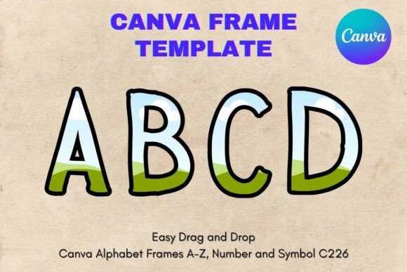 Canva Letters Frame Alphabet Template226: Create Custom Sublimation Letters