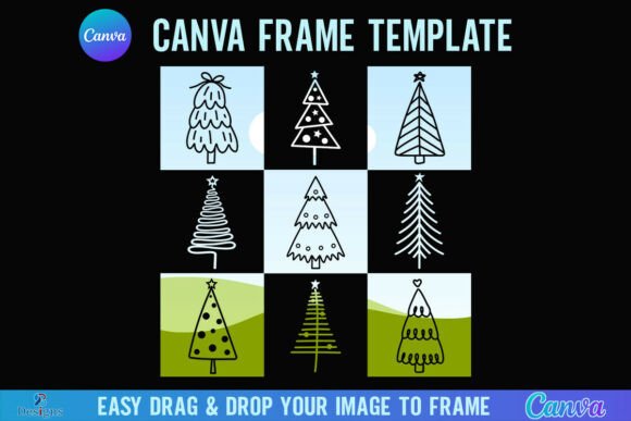 Checkered Christmas Tree Canva Frame: Festive Design Made Simple