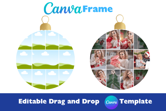 Christmas Ornament Canva Photo Template: Festive Frames