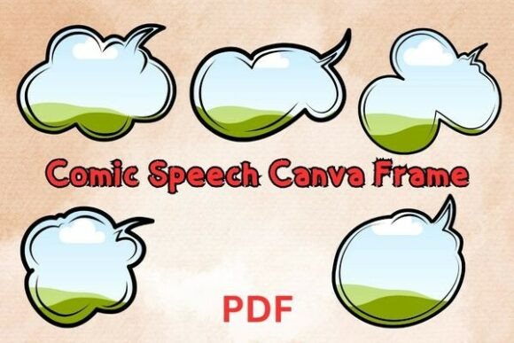 Comic Speech Bubble Canva Frame Bundle: Dynamic Design Assets
