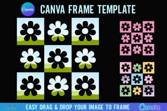 Daisy Checkered Flower Canva Frame Flora: Elevate Your Visuals