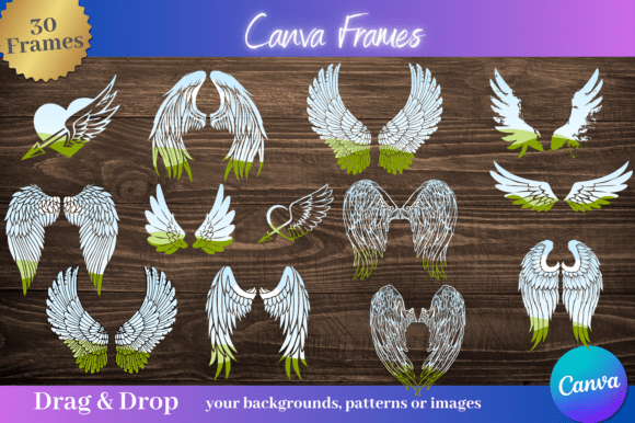 Transform Your Visuals with 30 Angel Wing Canva Photo Frames