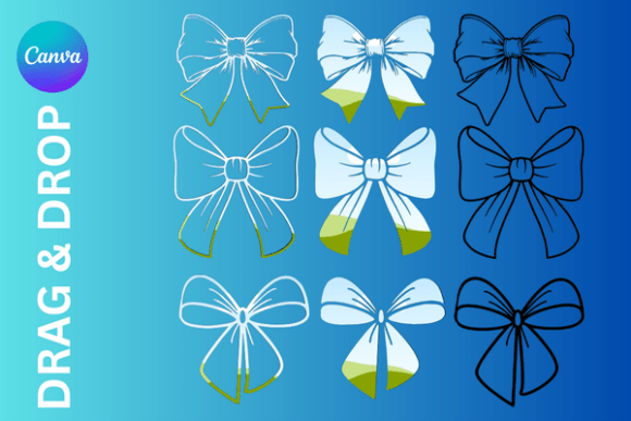 Whimsical Coquette Canva Frame Ribbon: Digital Elegance